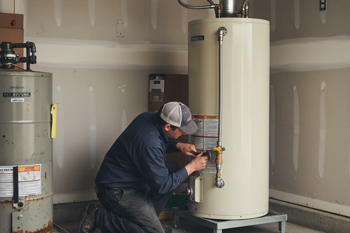 Water heater and shutoff valve replacement in Shirley
